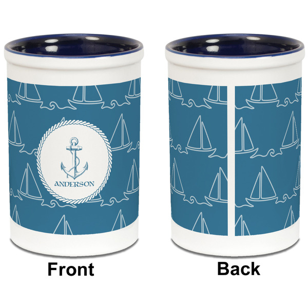 Rope Sail Boats Pencil Holder - Blue - approval