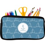 Rope Sail Boats Neoprene Pencil Case - Small w/ Name or Text