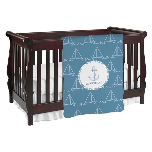 Custom Rope Sail Boats Baby Blanket (Personalized)