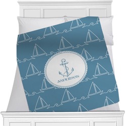 Rope Sail Boats Minky Blanket (Personalized)