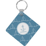 Rope Sail Boats Diamond Plastic Keychain w/ Name or Text