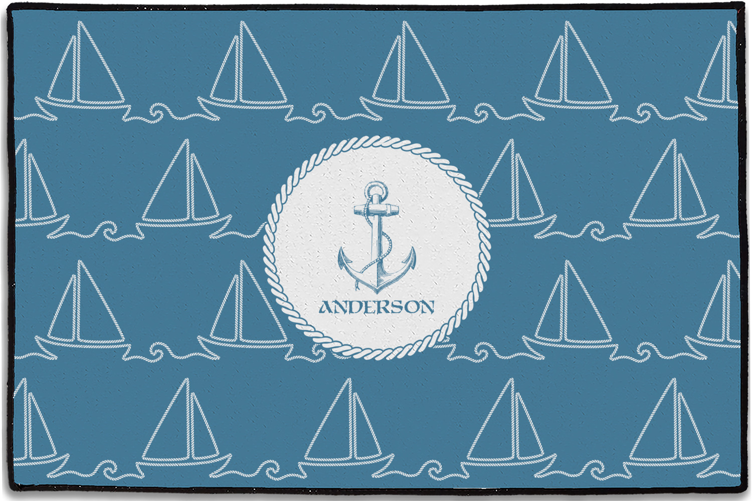 Custom Rope Sail Boats Door Mat 36"x24" (Personalized) YouCustomizeIt