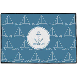 Rope Sail Boats Door Mat - 36"x24" (Personalized)