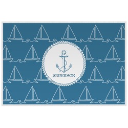 Rope Sail Boats Laminated Placemat w/ Name or Text