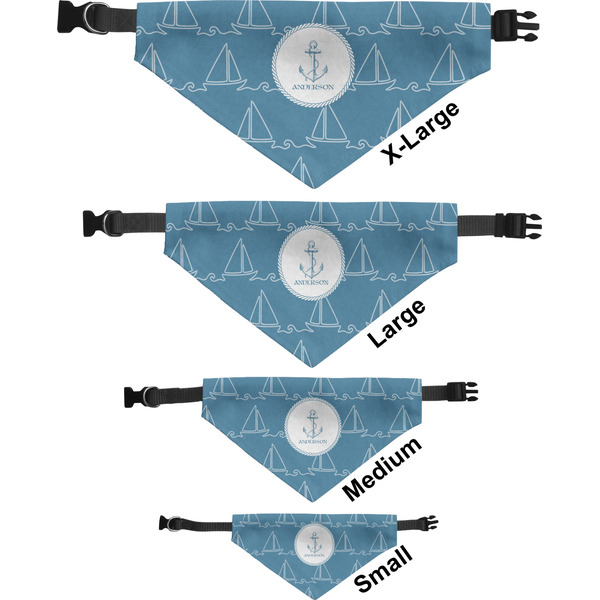 Rope Sail Boats Pet Bandana Sizes