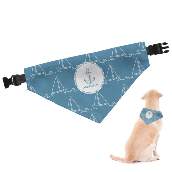 Custom Rope Sail Boats Dog Bandana - XLarge (Personalized)
