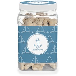 Rope Sail Boats Dog Treat Jar (Personalized)