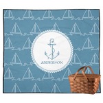 Rope Sail Boats Outdoor Picnic Blanket (Personalized)