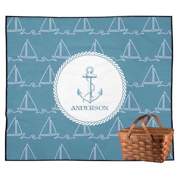 Custom Rope Sail Boats Outdoor Picnic Blanket (Personalized)