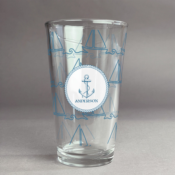 Custom Rope Sail Boats Pint Glass - Full Print (Personalized)
