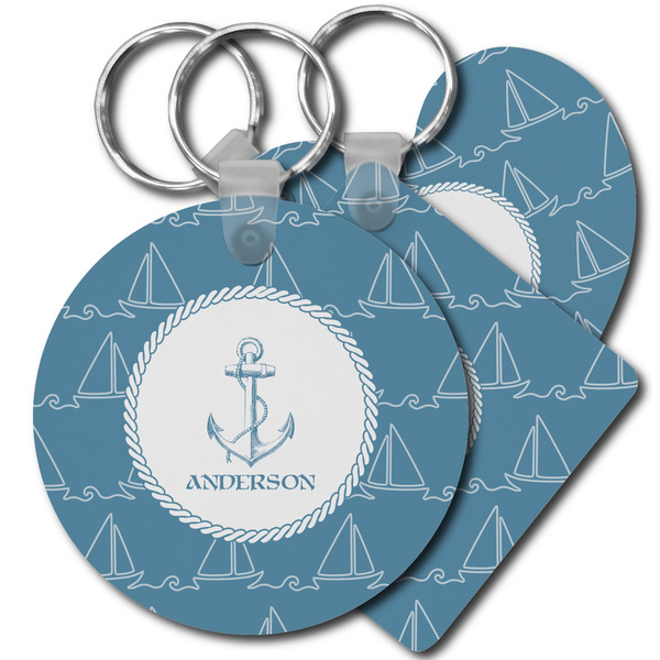 Custom Rope Sail Boats Plastic Keychain (Personalized)