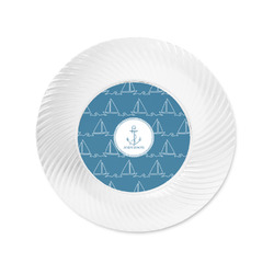Rope Sail Boats Plastic Party Appetizer & Dessert Plates - 6" (Personalized)