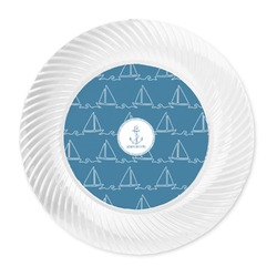 Rope Sail Boats Plastic Party Dinner Plates - 10" (Personalized)