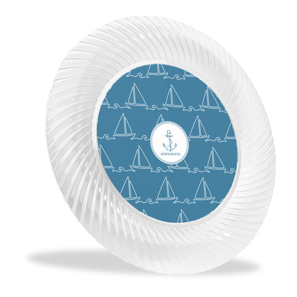 Custom Rope Sail Boats Plastic Party Dinner Plates - 10" (Personalized)
