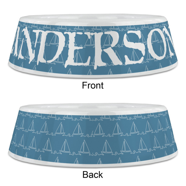 Rope Sail Boats Plastic Pet Bowls - Large - APPROVAL