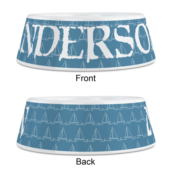 Rope Sail Boats Plastic Pet Bowls - Medium - APPROVAL