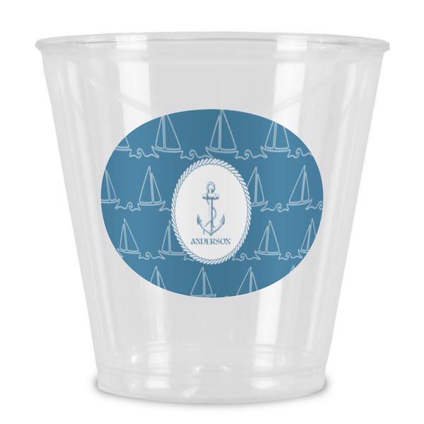 Custom Rope Sail Boats Plastic Shot Glass (Personalized)