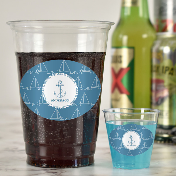 Rope Sail Boats Plastic Shot Glasses - In Context