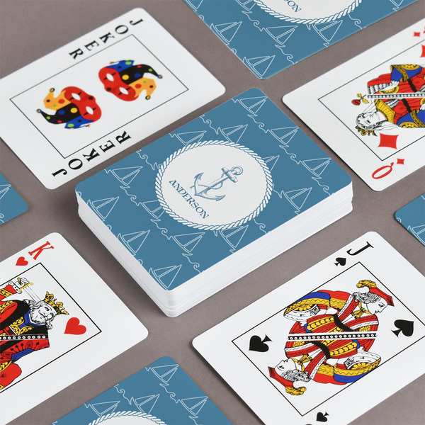 Rope Sail Boats Playing Cards - Front & Back View
