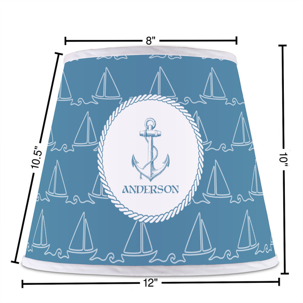 Rope Sail Boats Poly Film Empire Lampshade - Dimensions