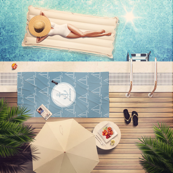 Rope Sail Boats Pool Towel Lifestyle
