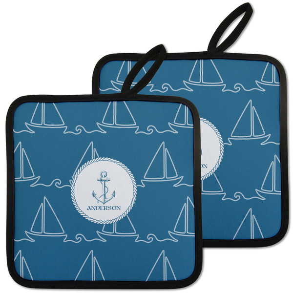Rope Sail Boats Pot Holders - Set of 2 MAIN