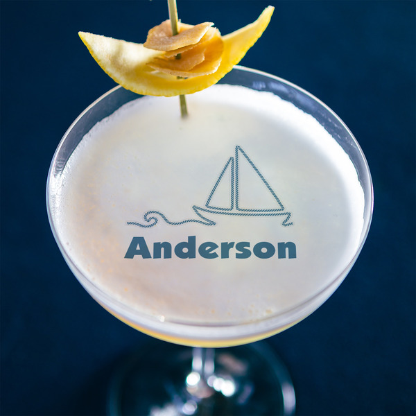 Rope Sail Boats Printed Drink Topper - Large - In Context