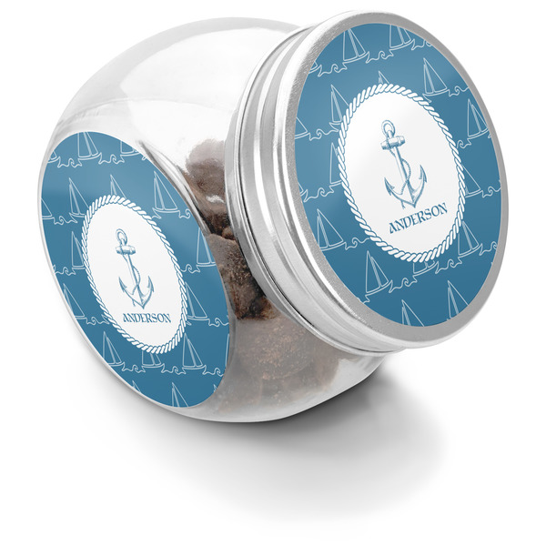 Custom Rope Sail Boats Puppy Treat Jar (Personalized)