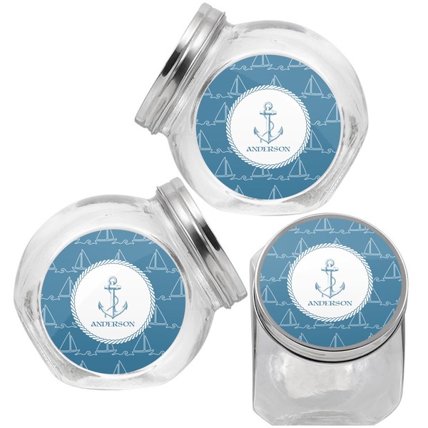 Rope Sail Boats Puppy Treat Jar - Top Left Right