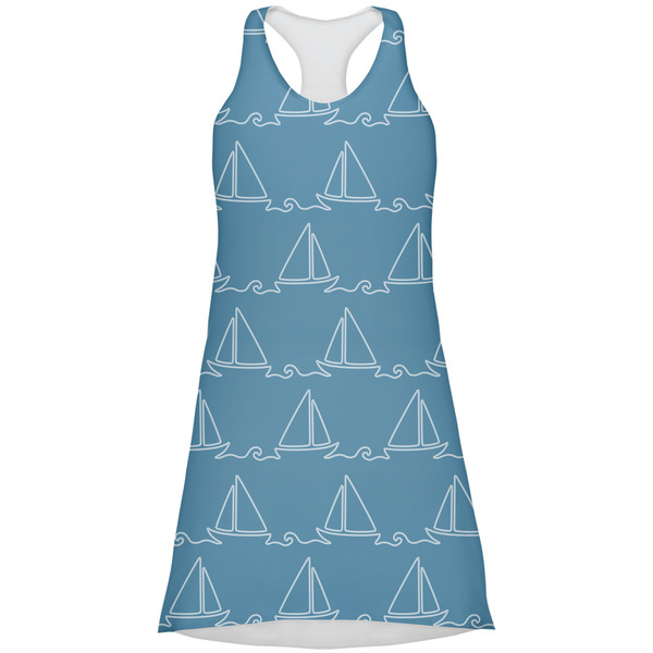 Custom Rope Sail Boats Racerback Dress - Medium
