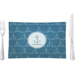 Rope Sail Boats Rectangular Glass Lunch / Dinner Plate - Single or Set (Personalized)