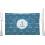 Rope Sail Boats Rectangular Glass Lunch / Dinner Plate - Single or Set (Personalized)