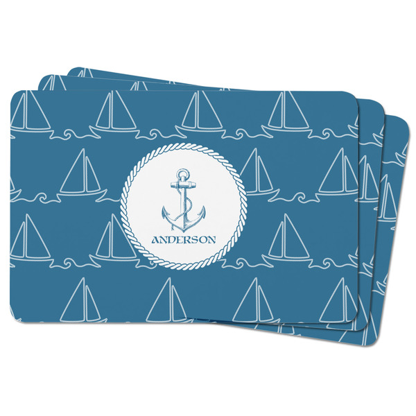 Rope Sail Boats Rectangular Fridge Magnet - THREE