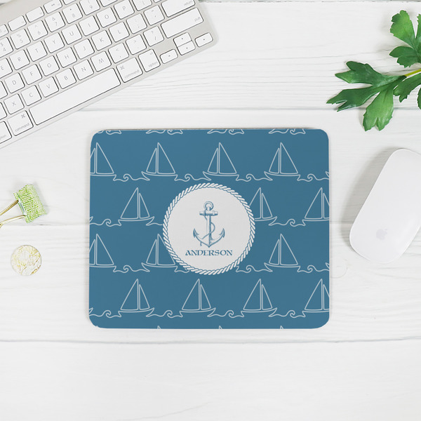 Rope Sail Boats Rectangular Mouse Pad - LIFESTYLE 2