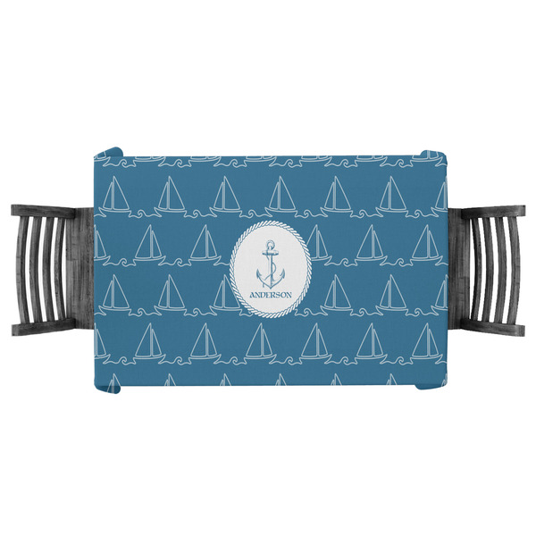 Custom Rope Sail Boats Tablecloth - 58"x58" (Personalized)