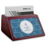 Rope Sail Boats Red Mahogany Business Card Holder (Personalized)
