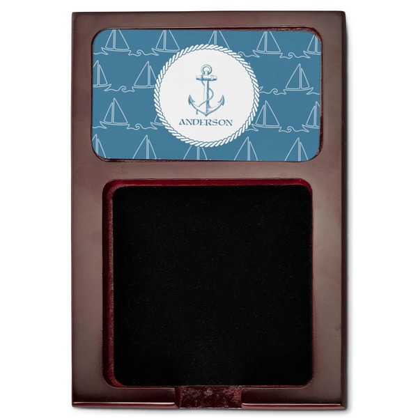 Rope Sail Boats Red Mahogany Sticky Note Holder - Flat