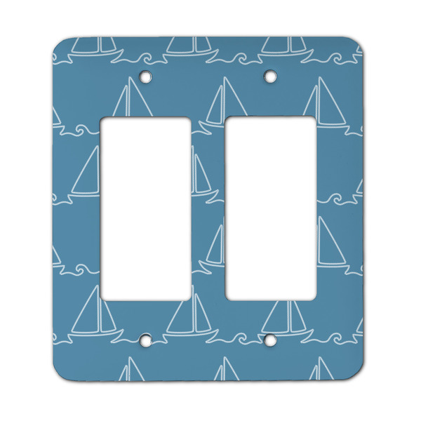 Custom Rope Sail Boats Rocker Style Light Switch Cover - Two Switch