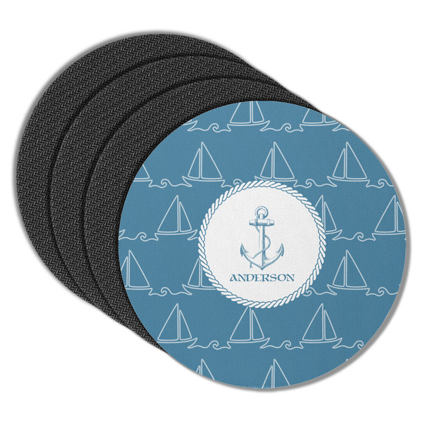 Rope Sail Boats Round Coaster Rubber Back - Main