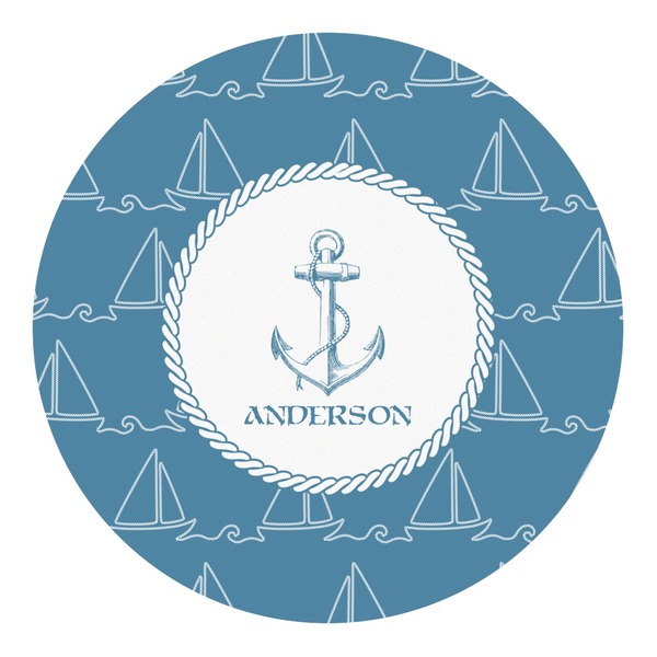 Custom Rope Sail Boats Round Decal - Medium (Personalized)