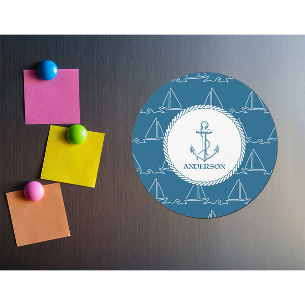 Rope Sail Boats Round Fridge Magnet - LIFESTYLE