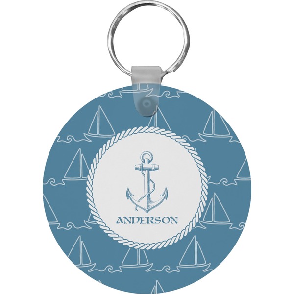 Rope Sail Boats Round Keychain (Personalized)