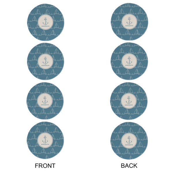 Rope Sail Boats Round Linen Placemats - APPROVAL Set of 4 (double sided)