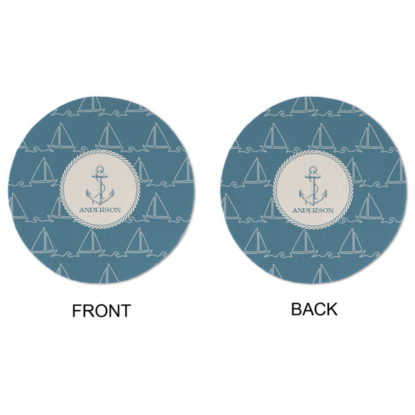 Rope Sail Boats Round Linen Placemats - APPROVAL (double sided)