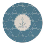 Rope Sail Boats Round Linen Placemat (Personalized)
