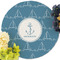 Rope Sail Boats Round Linen Placemats - Front (w flowers)