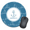 Rope Sail Boats Round Mouse Pad (Personalized)