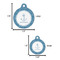Rope Sail Boats Round Pet ID Tag - Large - Comparison Scale