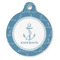 Rope Sail Boats Round Pet ID Tag - Large - Front