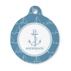 Rope Sail Boats Round Pet ID Tag (Personalized)